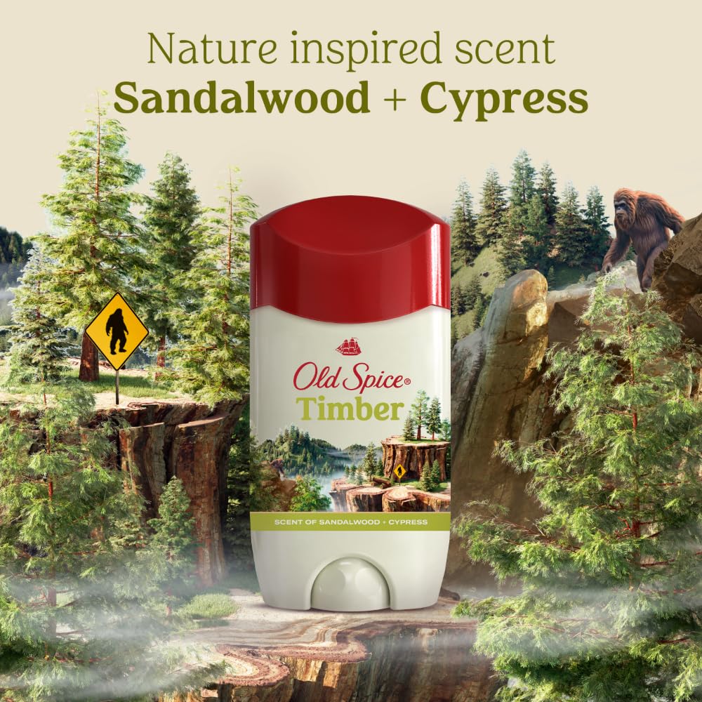 Old Spice Antiperspirant Deodorant Timber scent back view