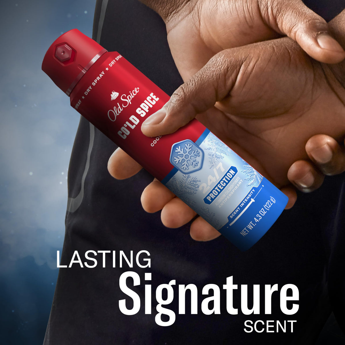 Old Spice Antiperspirant Spray Cold Spice 4.3 oz packaging details