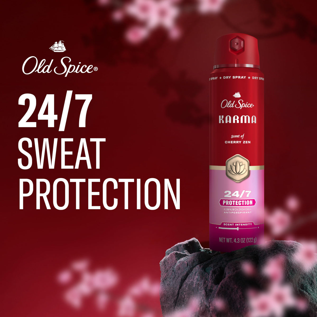 Old Spice Antiperspirant Spray Karma Cherry Spice side view
