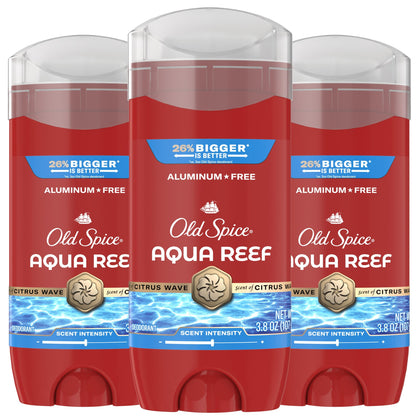 Old Spice Aqua Reef Deodorant 3-Pack front view