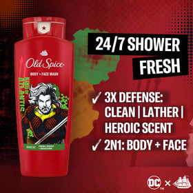 Old Spice Aquaman Body Wash bottle with label