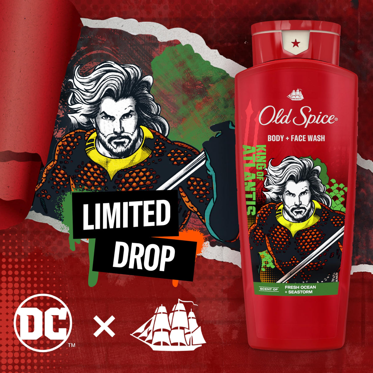 Old Spice Aquaman Body Wash cap open
