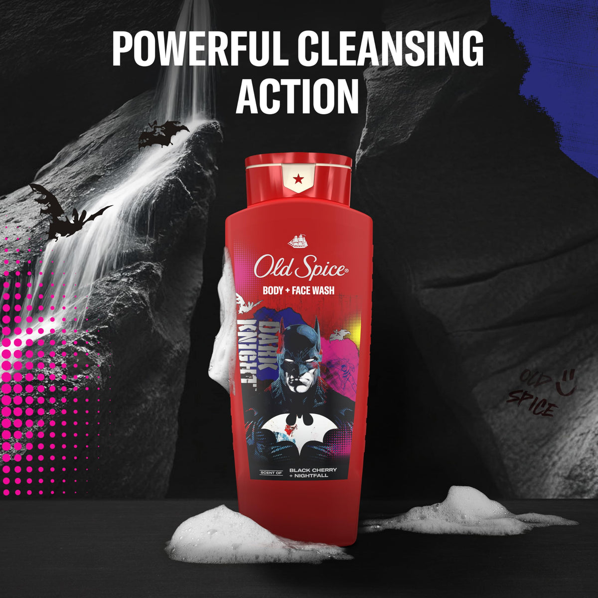 Old Spice Batman Body Wash cap open