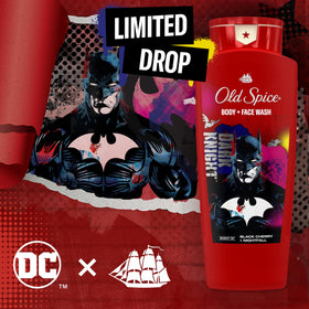 Old Spice Batman Body Wash with lather on hand