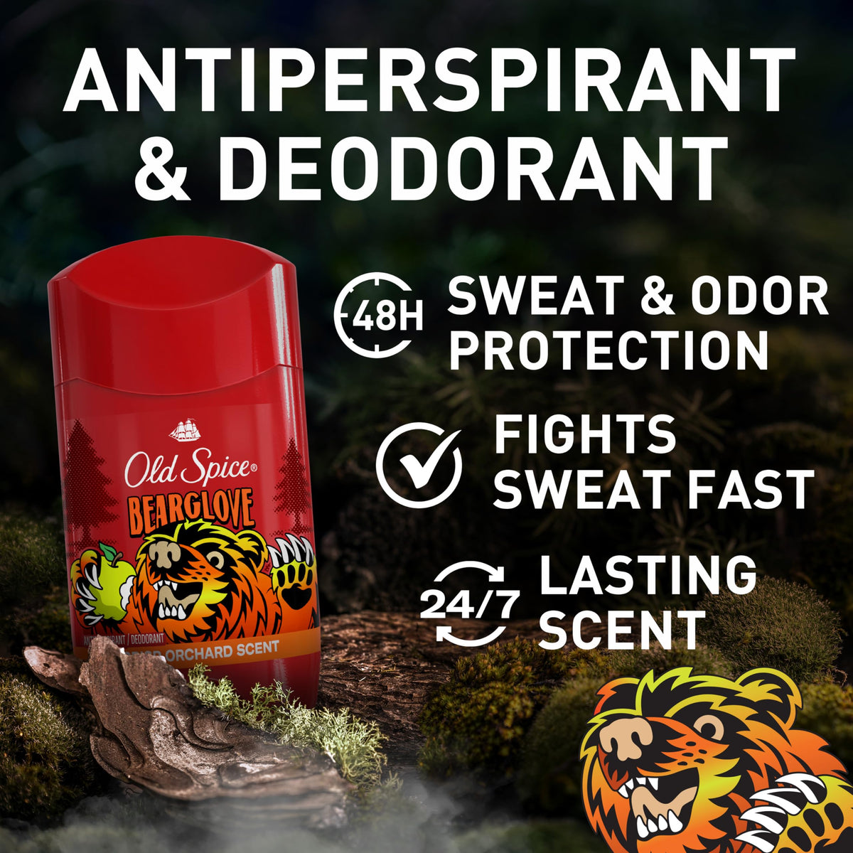 Old Spice Bearglove Antiperspirant Deodorant 118g packaging