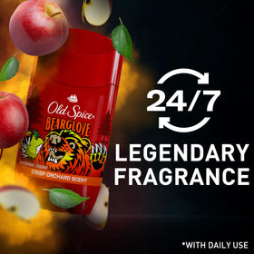 Old Spice Bearglove Antiperspirant Deodorant on a bathroom shelf