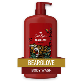 Old Spice Bearglove Body Wash 30 oz on bathroom shelf