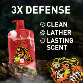 Old Spice Bearglove Body Wash packaging close-up