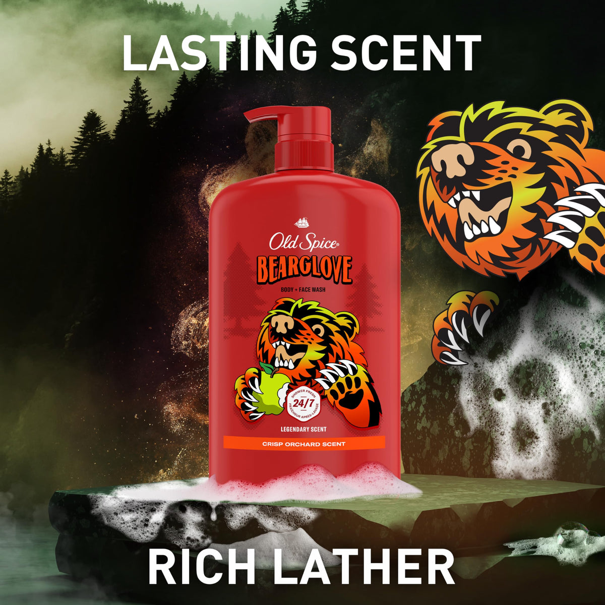 Old Spice Bearglove Body Wash side view