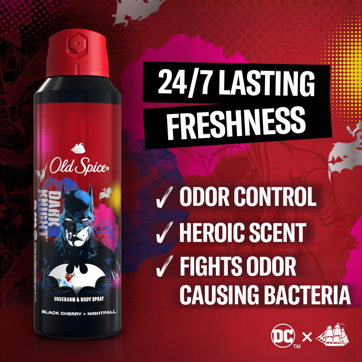 Old Spice Body Deodorant Spray back view with ingredients