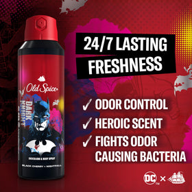 Old Spice Body Deodorant Spray back view with ingredients