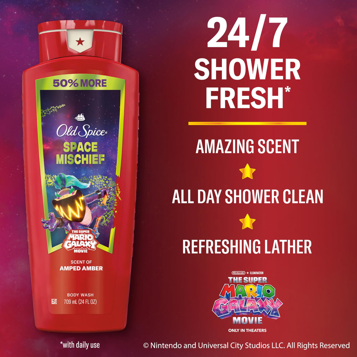Old Spice Body & Face Wash 24 oz back view showing ingredient list