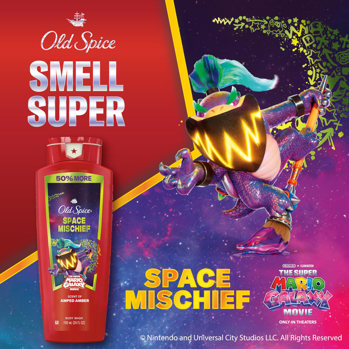 Old Spice Body & Face Wash 24 oz side view highlighting the pump