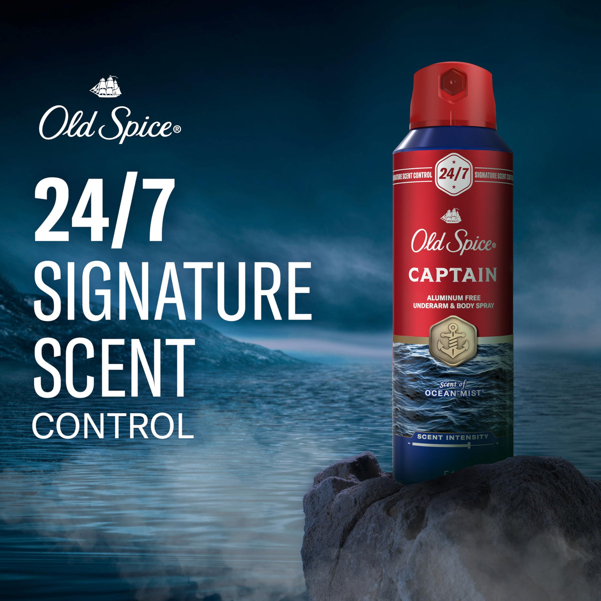 Old Spice Body Spray for Men with easy application nozzle