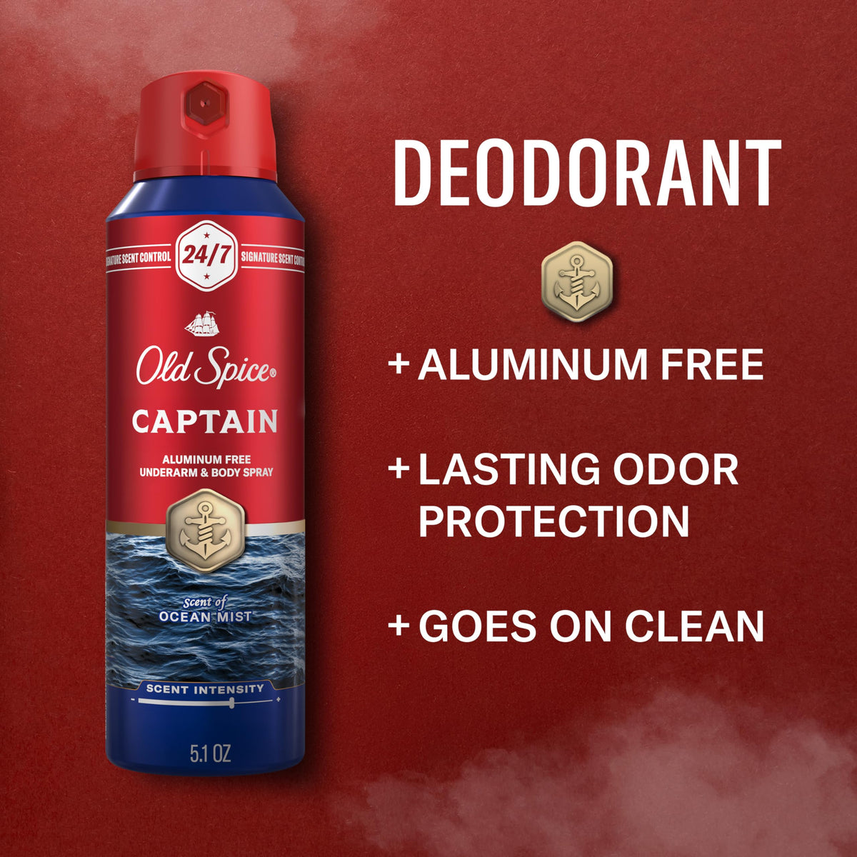 Old Spice Body Spray packaging with ocean mist scent