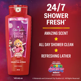 Old Spice Body Wash 24 oz bottle with Castle Crush design