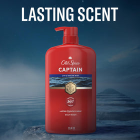 Old Spice Body Wash 33.4 oz Captain with Bergamot Scent close-up