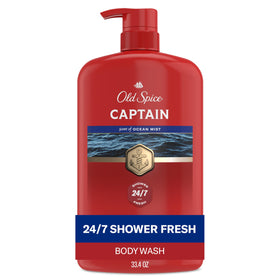Old Spice Body Wash 33.4 oz Captain with Bergamot Scent front view