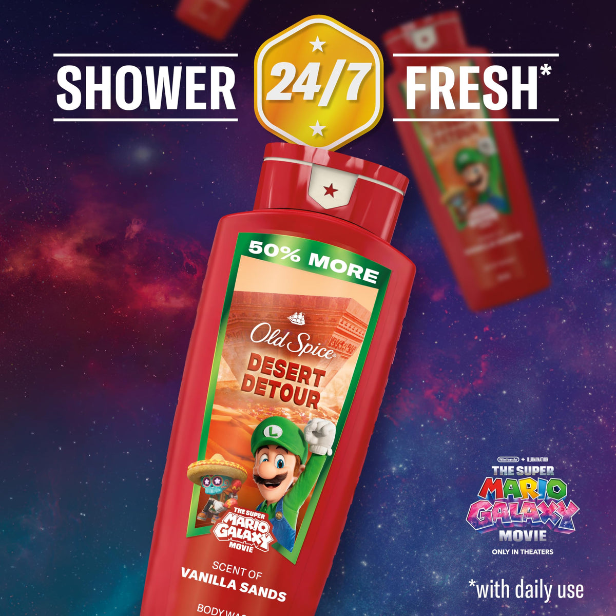 Old Spice Body Wash back view showing ingredients