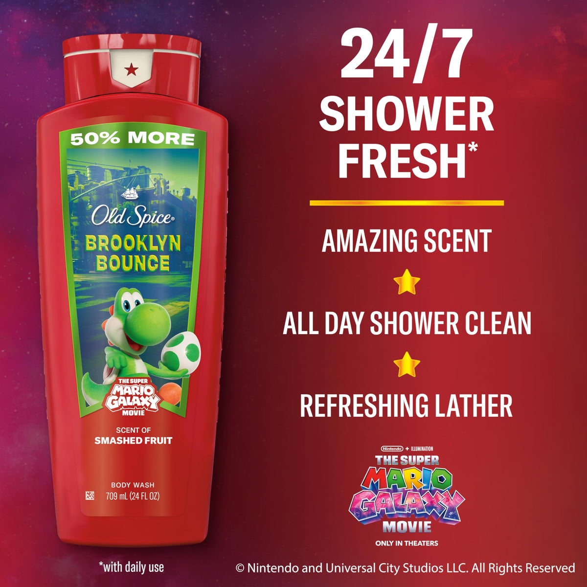 Old Spice Body Wash bottle showing Smashed Fruit scent label