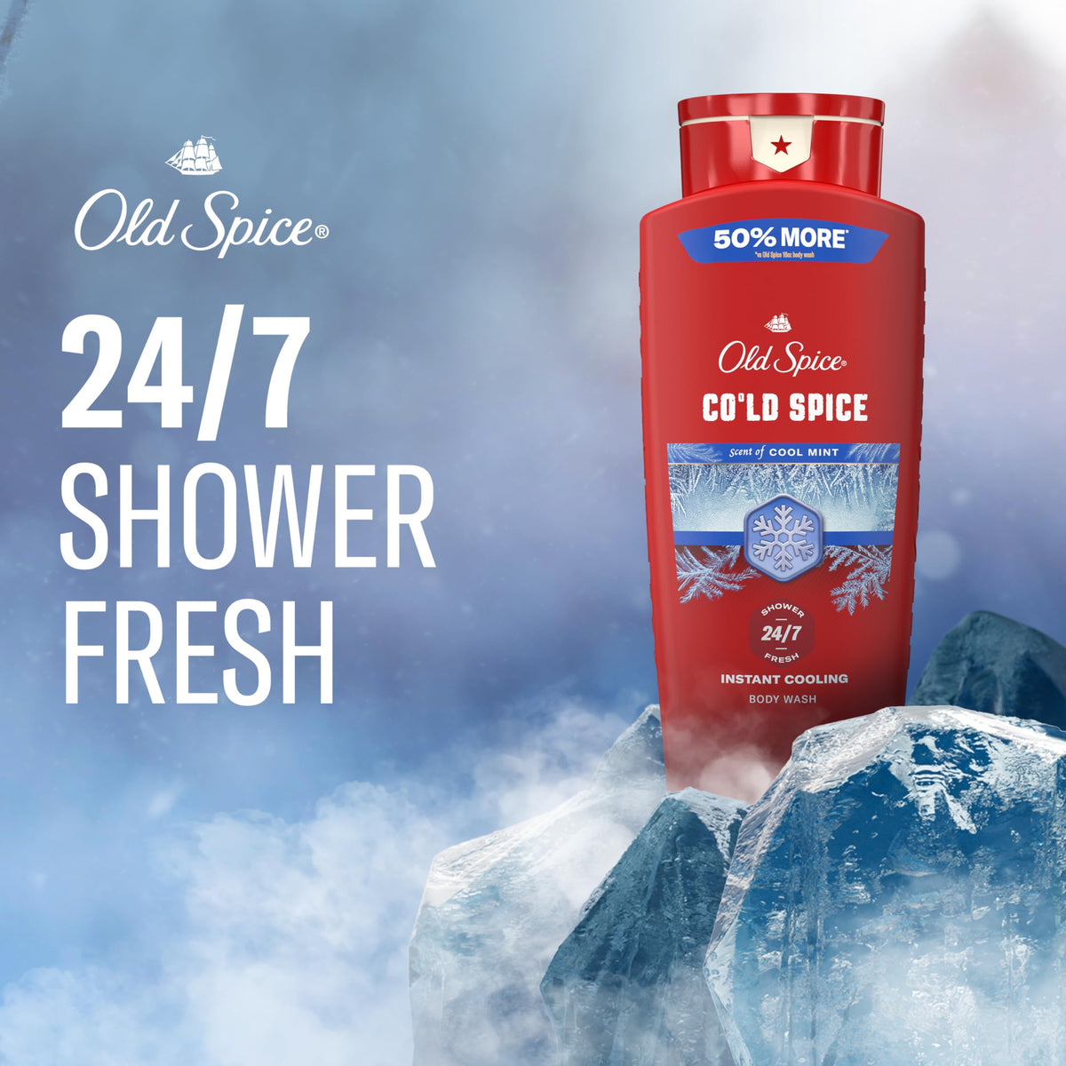 Old Spice Body Wash Cold Spice 24 oz side view
