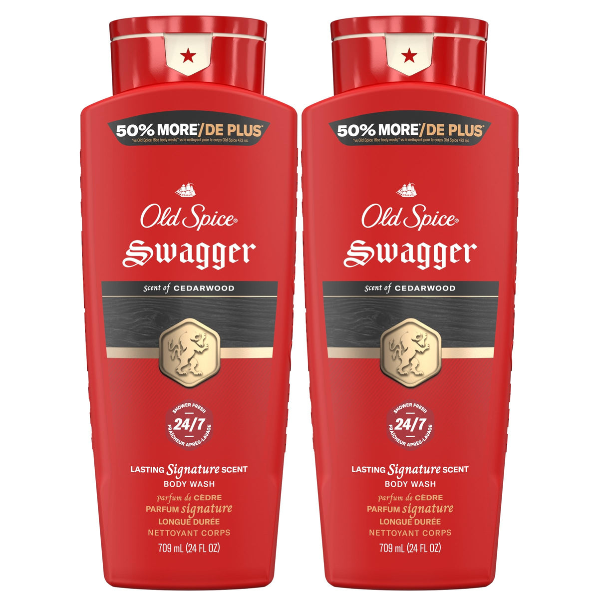 Old Spice Body Wash for Men 24 oz front view with red packaging