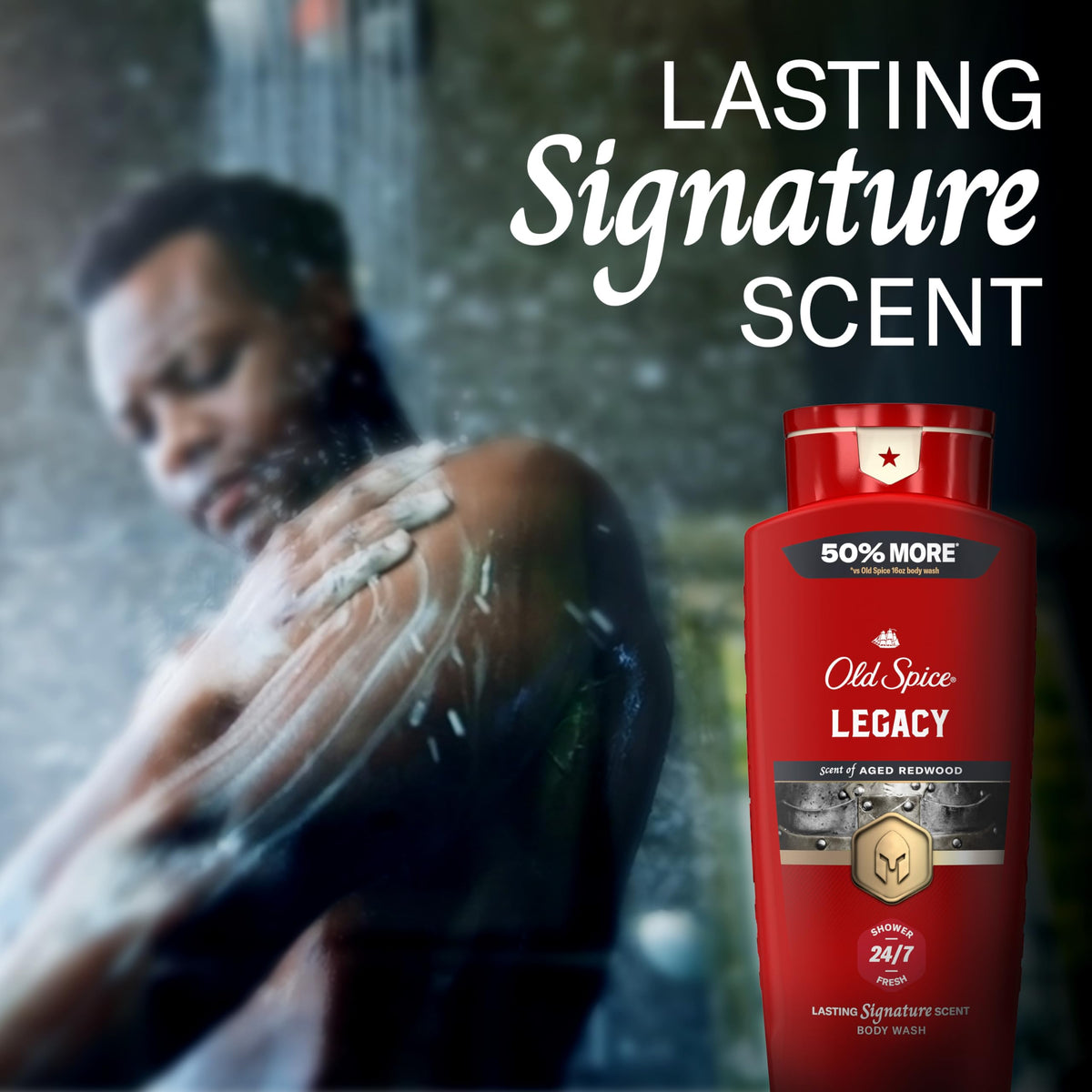 Old Spice Body Wash for Men 24 oz lifestyle scene in bathroom