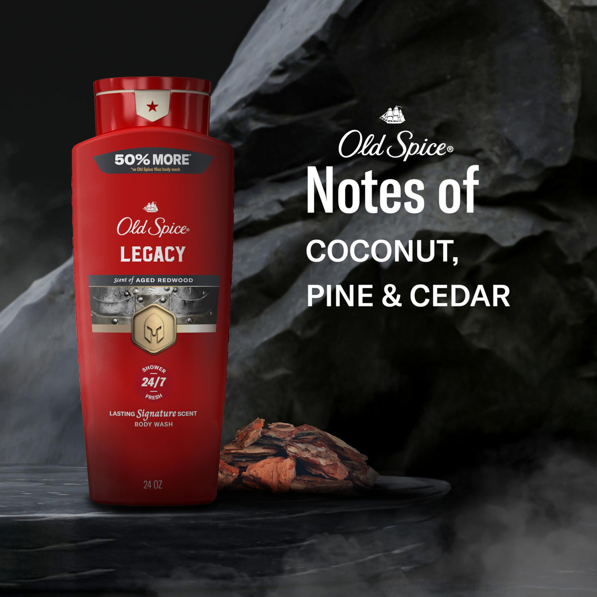 Old Spice Body Wash for Men 24 oz side view displaying bottle shape