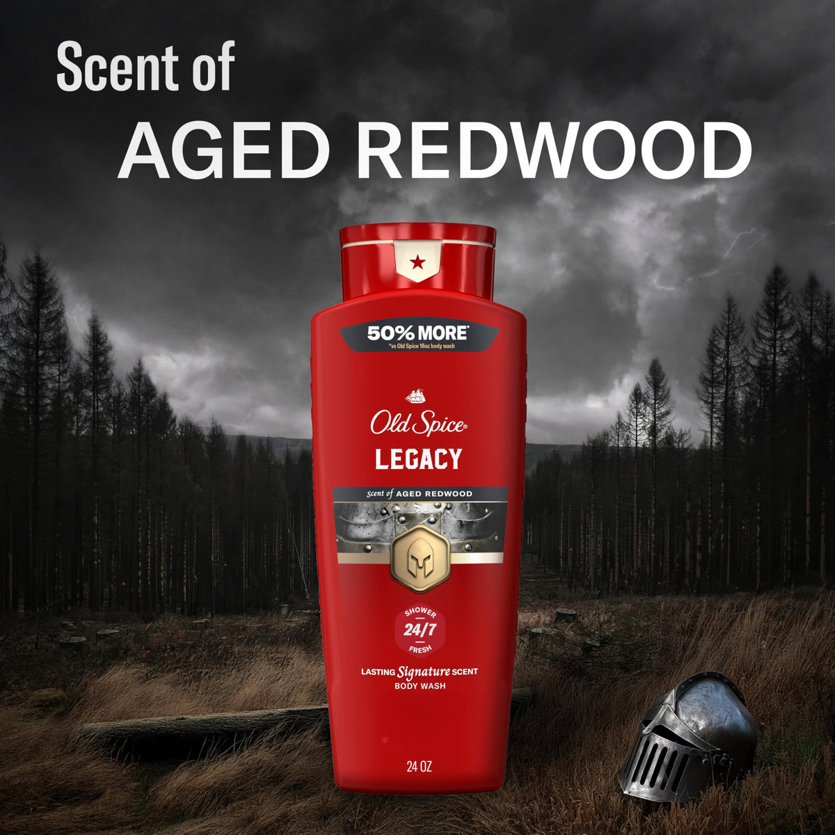 Old Spice Body Wash for Men 24 oz with fresh ingredients background