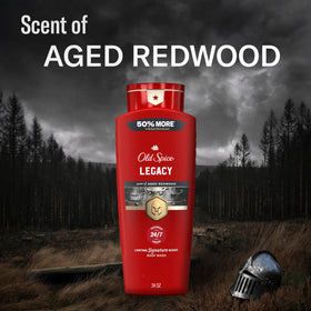Old Spice Body Wash for Men 24 oz with fresh ingredients background