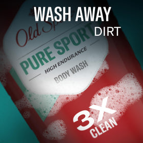 Old Spice body wash in shower setting