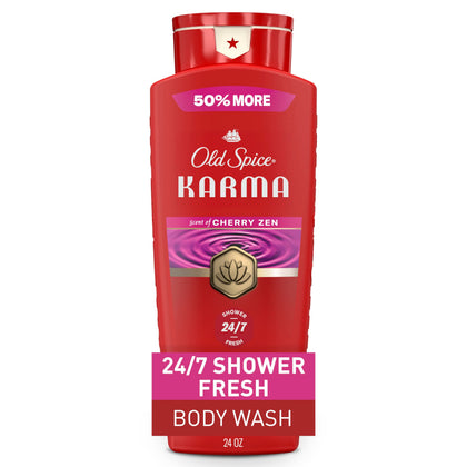 Old Spice Body Wash Karma Cherry Spice 24 oz front view