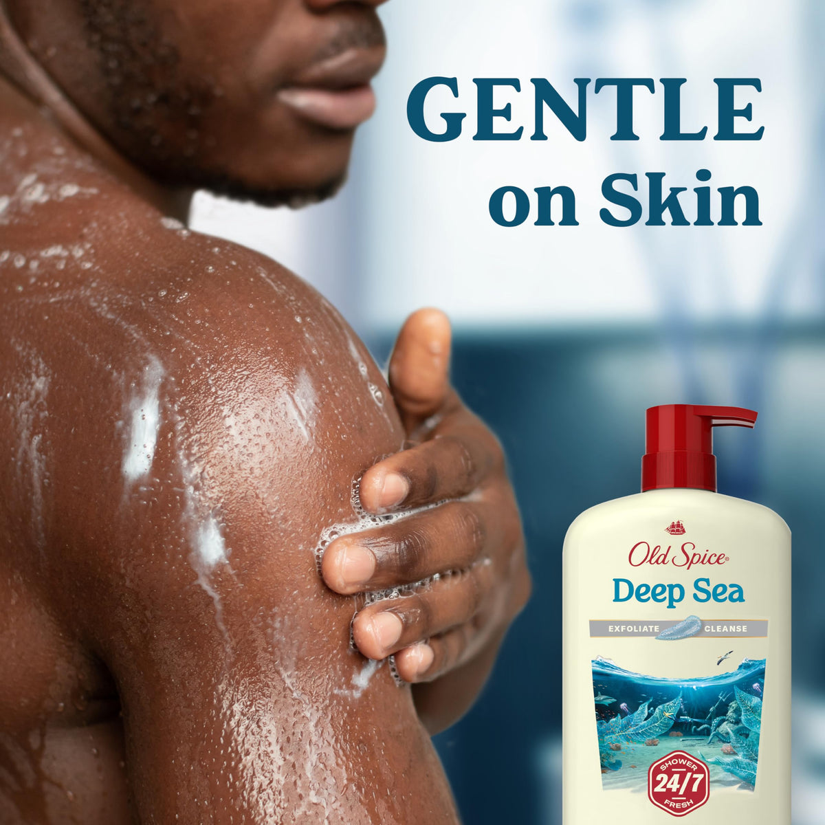 Old Spice body wash rich lather demonstration