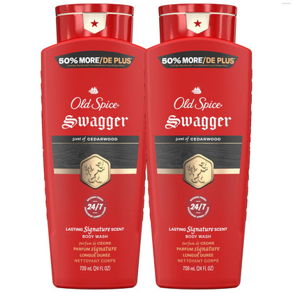 Old Spice Body Wash Swagger 24oz front view with lime and cedarwood scent