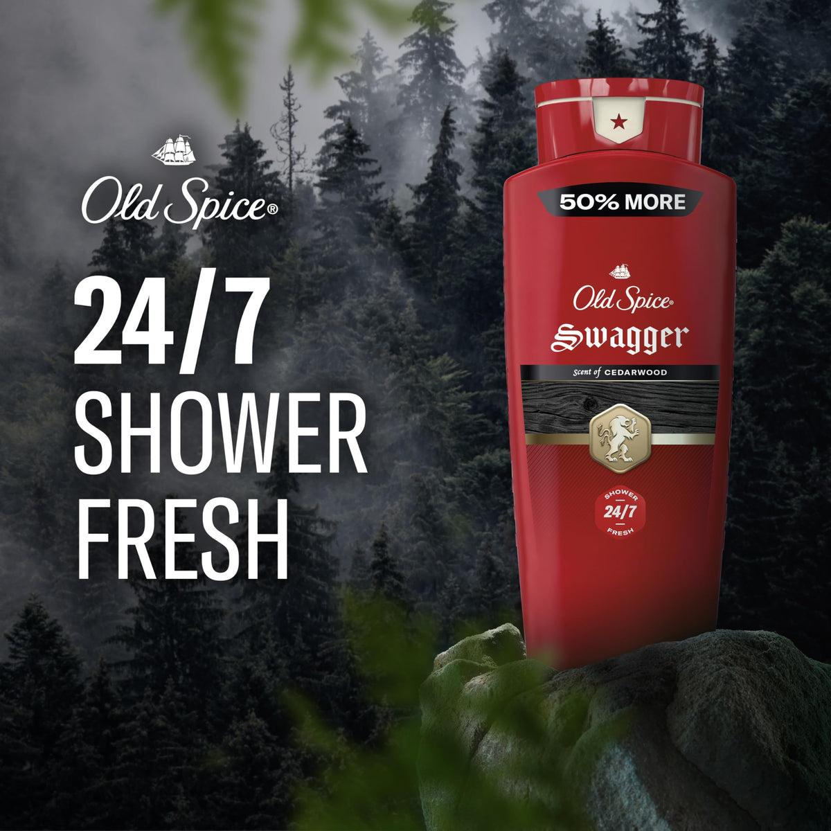 Old Spice Body Wash Swagger 24oz side view with packaging details