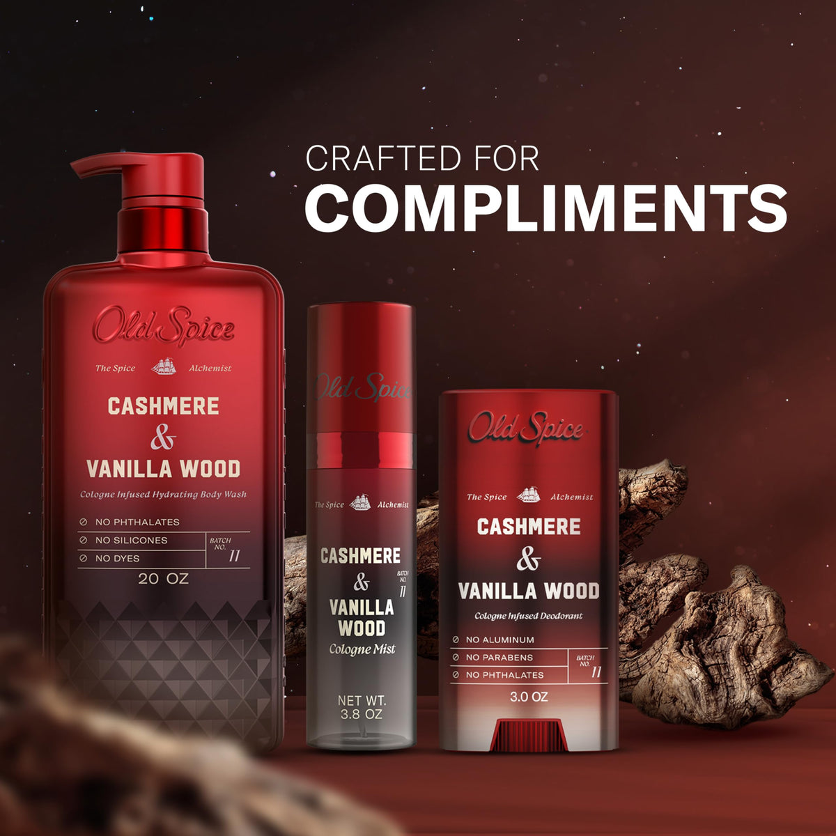 Old Spice Body Wash The Spice Alchemist Collection on a bathroom shelf
