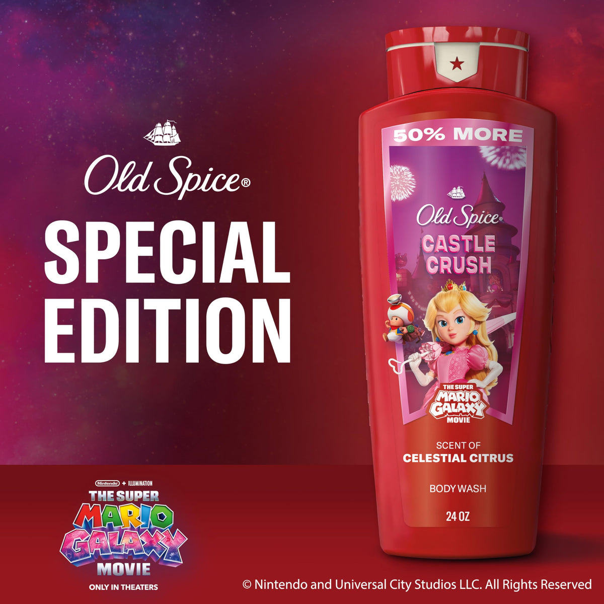 Old Spice Body Wash with Super Mario Galaxy branding