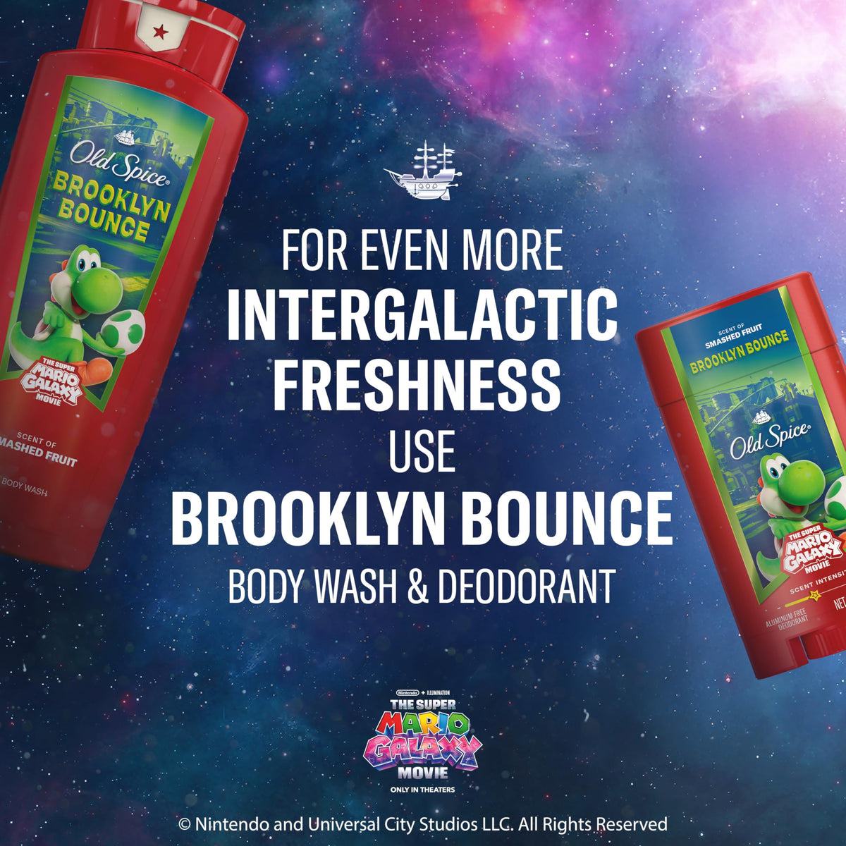 Old Spice Brooklyn Bounce Deodorant with Super Mario Galaxy branding