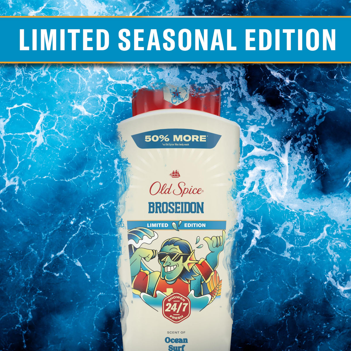 Old Spice Broseidon body wash label details