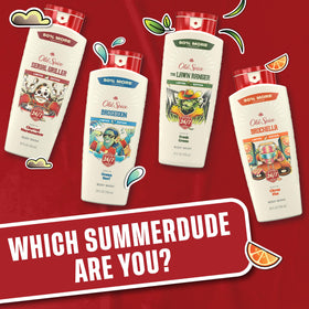 Old Spice Broseidon body wash with beach accessories