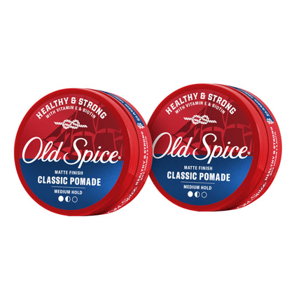 Old Spice Classic Pomade front view, 2.22 oz packaging