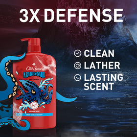 Old Spice Cleansing Body Wash 2-in-1 Krakengard back view