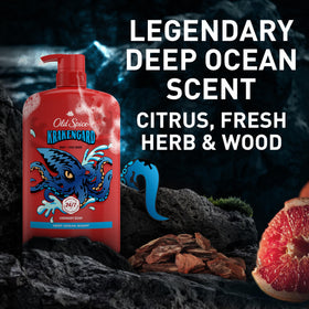Old Spice Cleansing Body Wash 2-in-1 Krakengard in shower setting