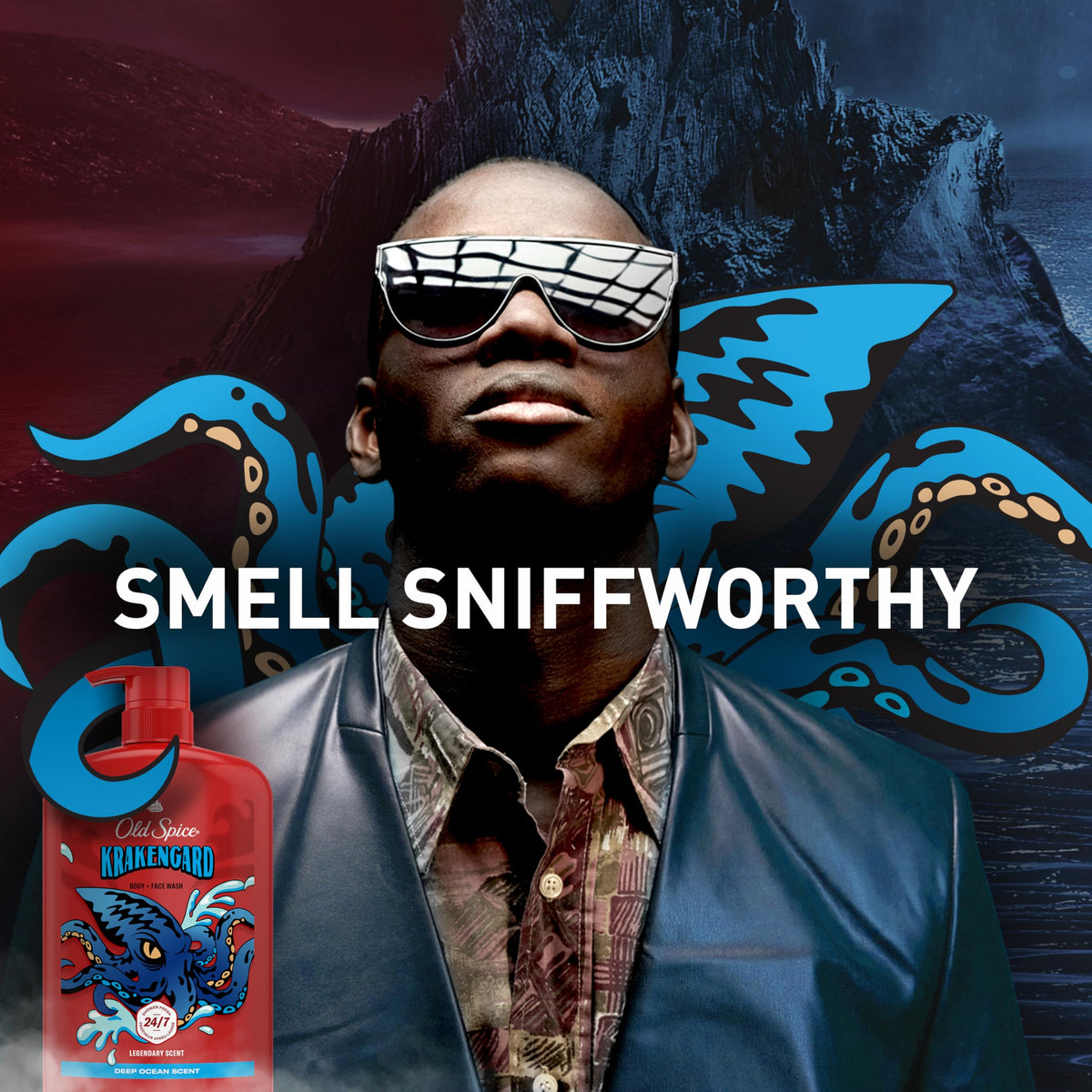 Old Spice Cleansing Body Wash 2-in-1 Krakengard ingredients close-up