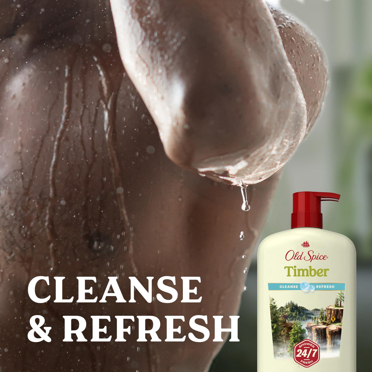 Old Spice Cleansing Body Wash 30 oz back view
