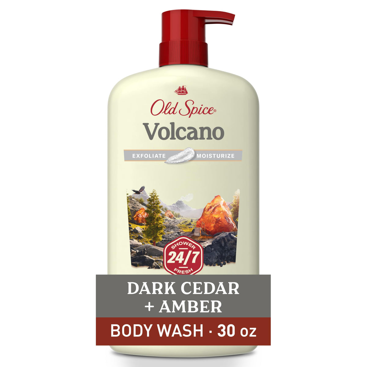 Old Spice Cleansing Body Wash 30 oz front view with Volcano scent
