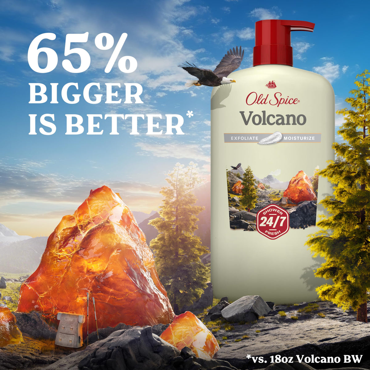 Old Spice Cleansing Body Wash alongside grooming accessories