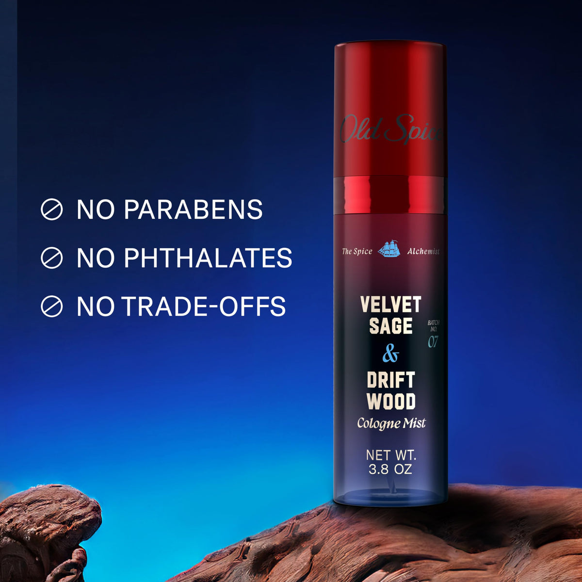 Old Spice Cologne Mist Velvet Sage + Driftwood side view