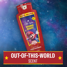 Old Spice Cosmic Quest Body Wash in a shower setting