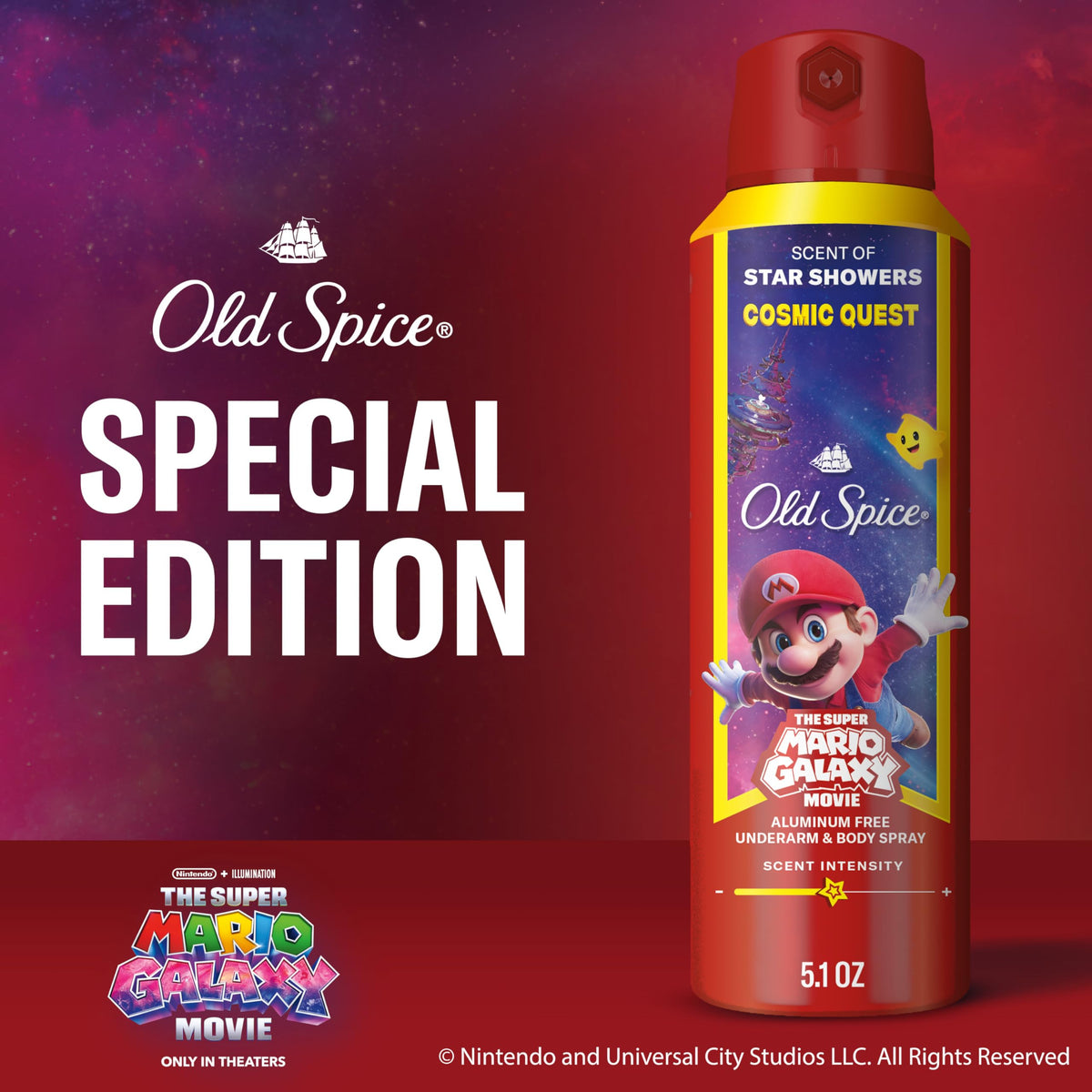 Old Spice Cosmic Quest Deodorant Body Spray in lifestyle setting